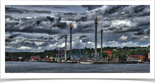 Famous Grona Lund Amusement park on Museum Island where VASA and the Cultural Museums are located.